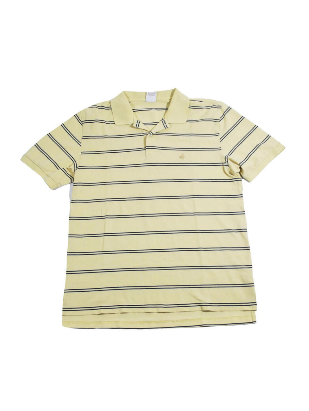 Vintage Brooks Brothers Stripe Yellow Mens Shirt Polo Size Large